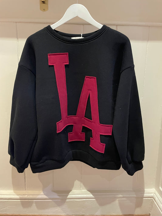 Black & Burgindy LA Sweatshirt