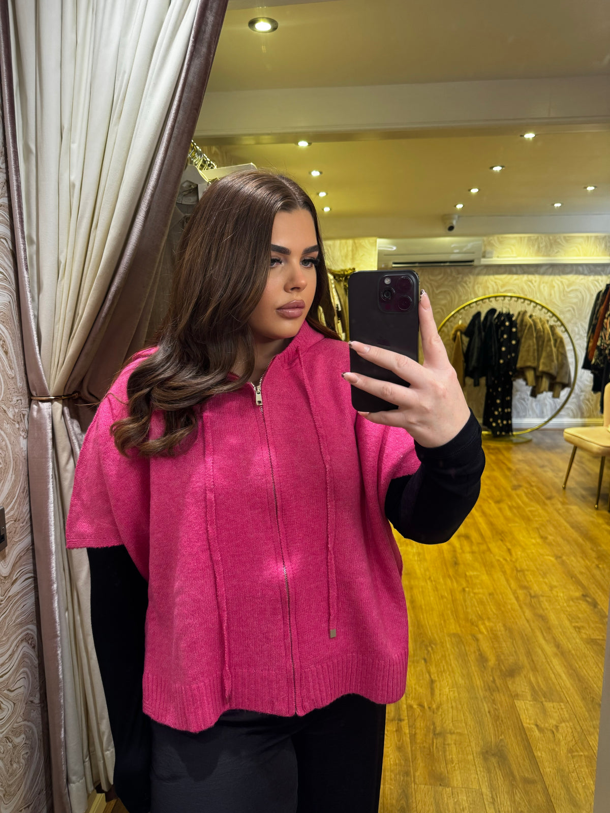 Malissa J Hooded Knit Pink