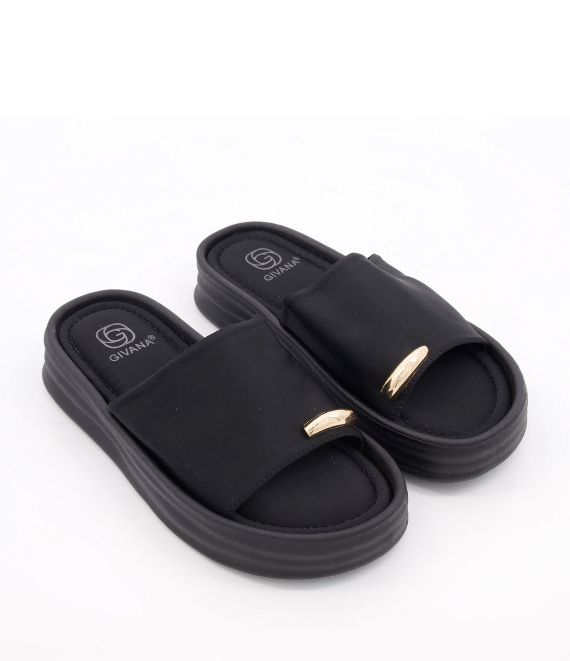 Black Gold Trim Sandal
