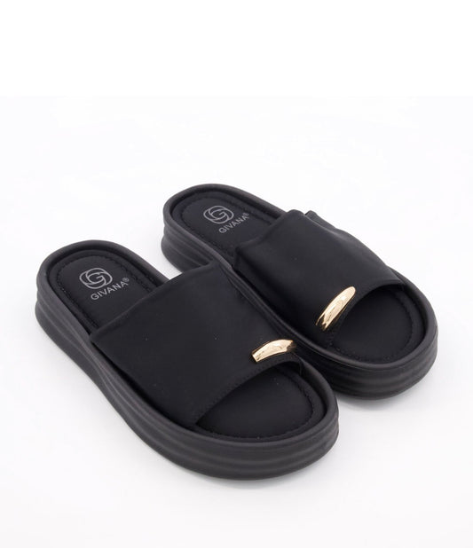Black Gold Trim Sandal