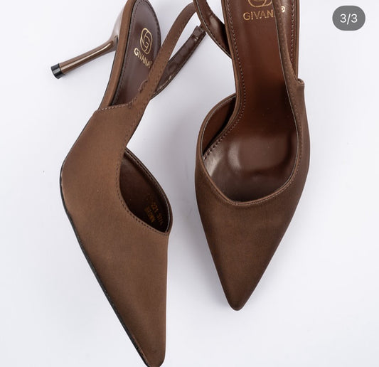 Brown Sling Back Heels