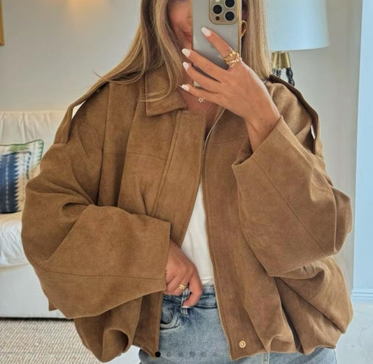Suede Bomber Jacket