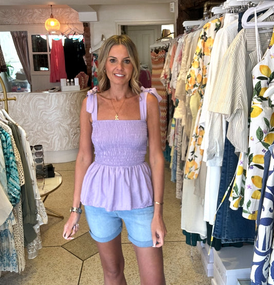 Lilac Peplum Top