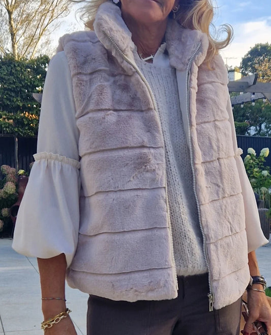 Taupe Fur Gilet