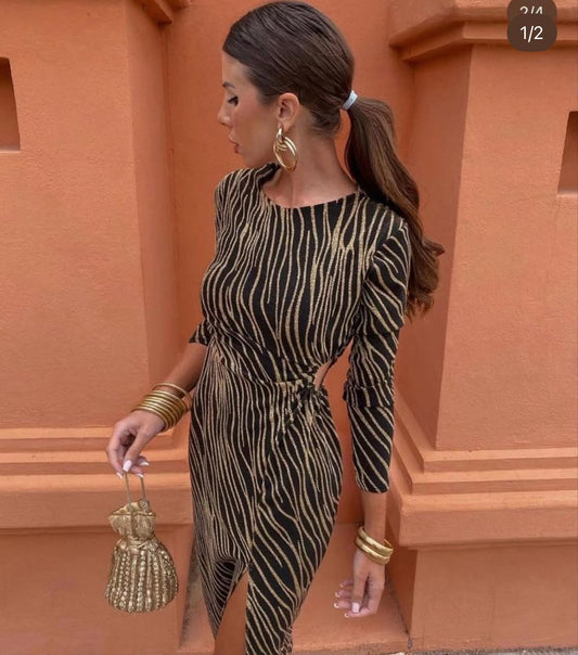 Gold & Black Sparkle Dress