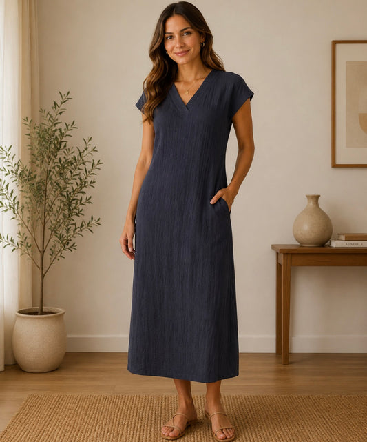 Navy Stretch Maxi Dress