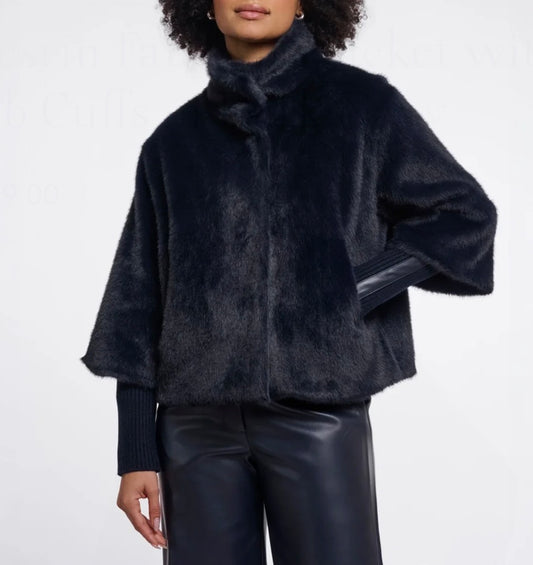 Rino & Pelle Nesrin Faux Fur Jacket Navy