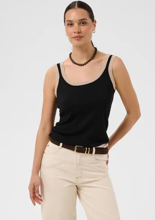 Kaffe Kalizza Contrast Knit Top