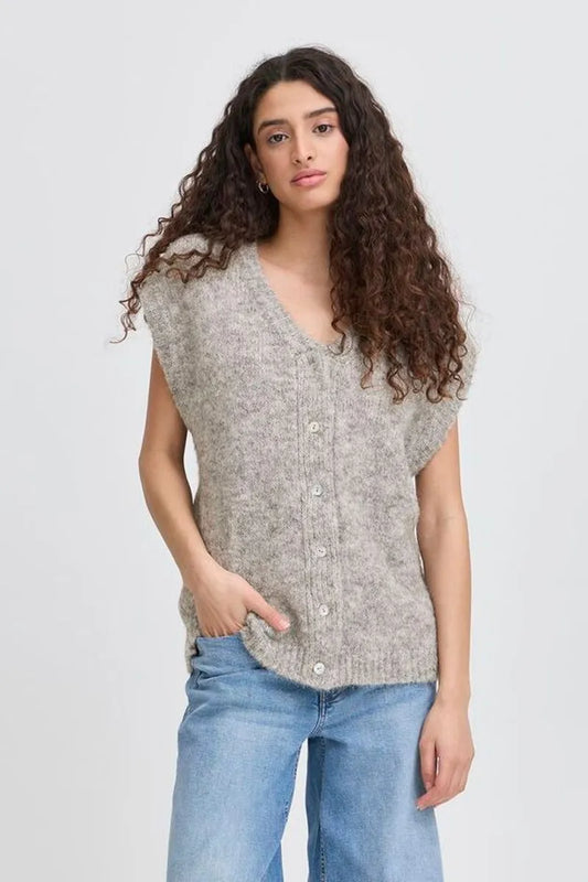 Ichi Ibelablue Knitted Waistcoat