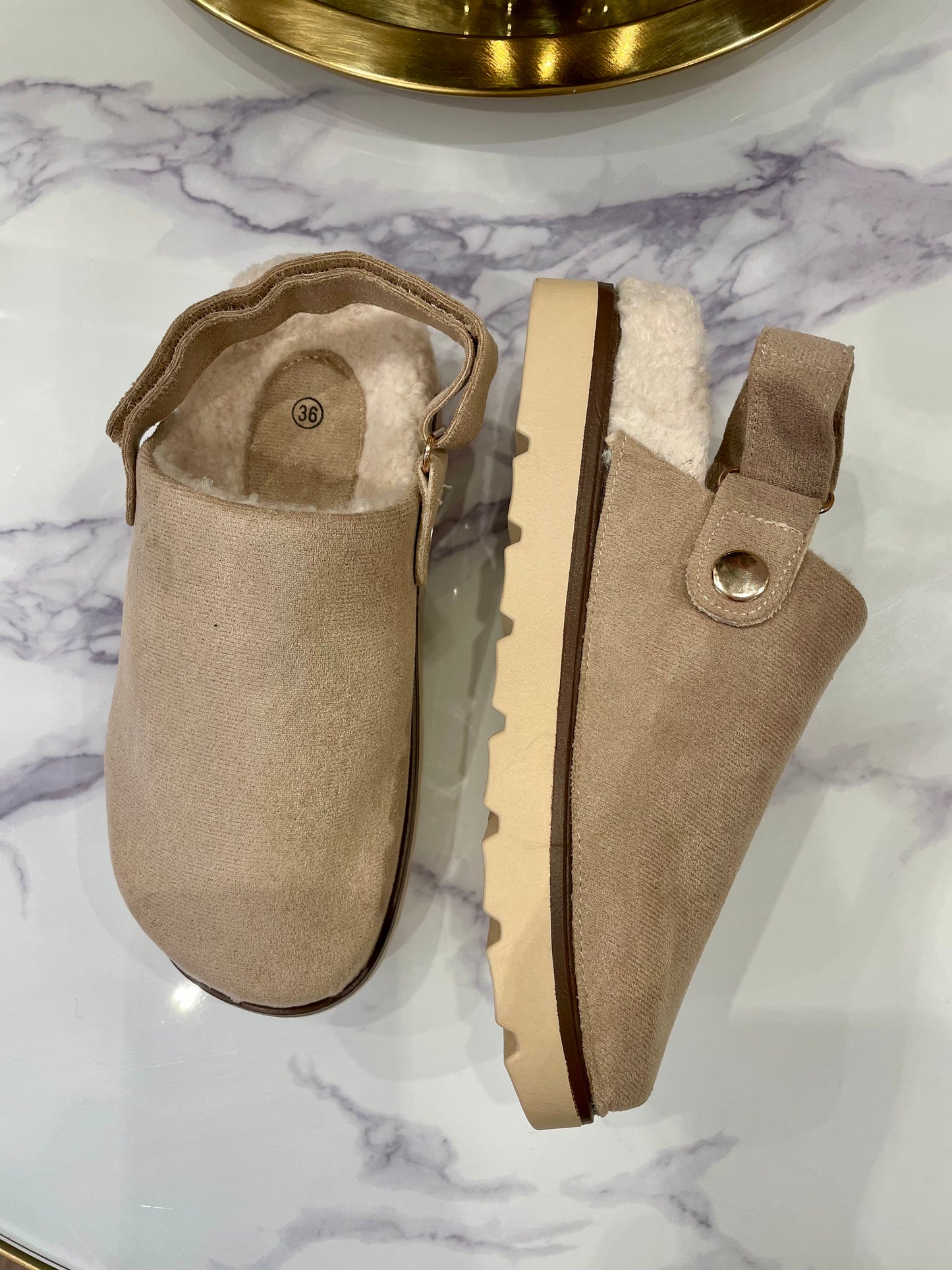 Beige Slip On Clogs