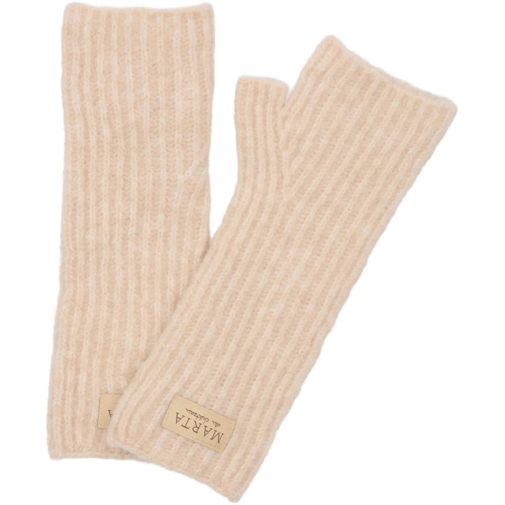 Marta De Chateau Cream Fingerless Gloves