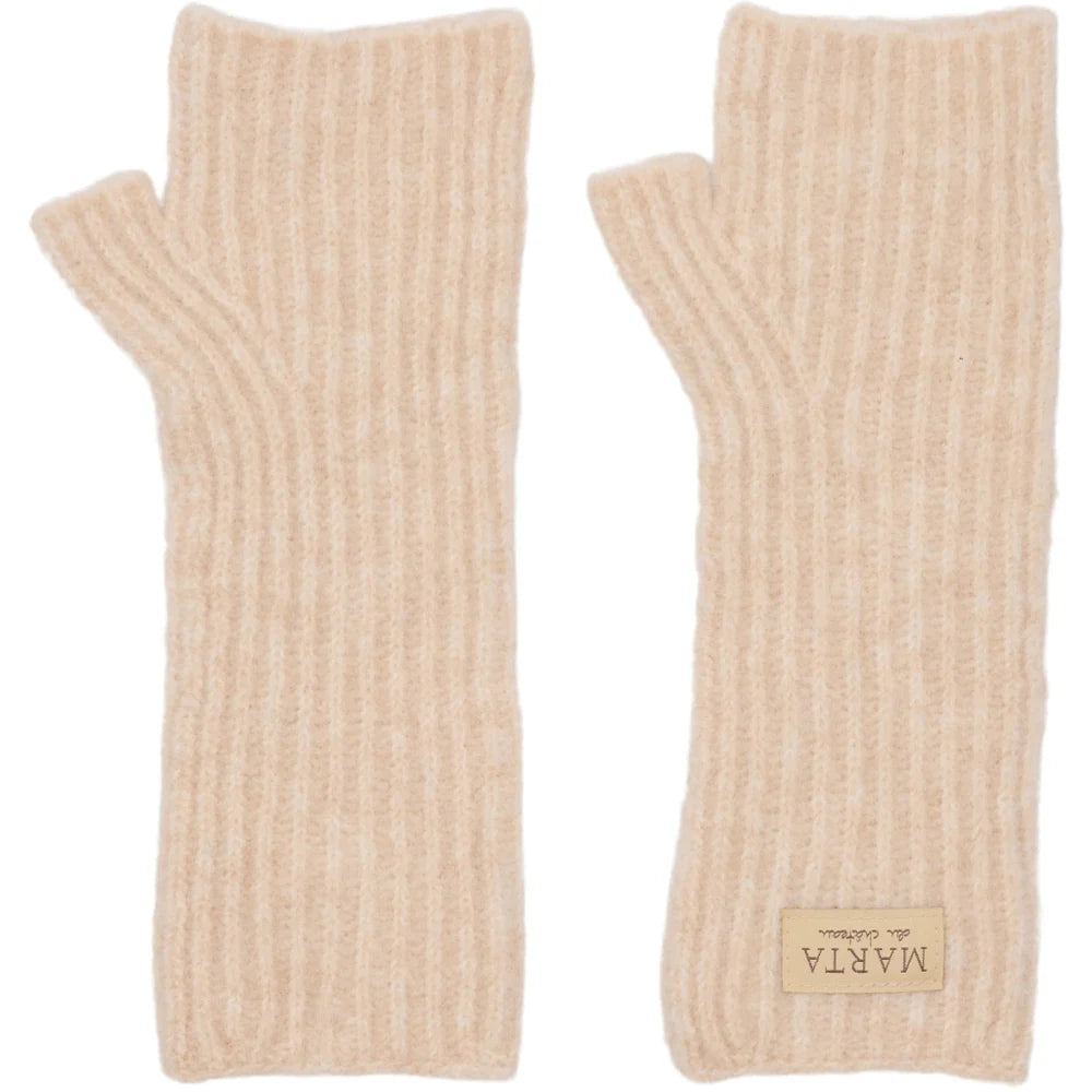 Marta De Chateau Cream Fingerless Gloves