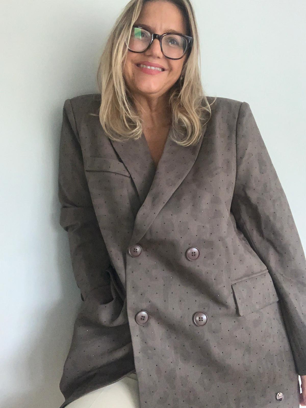 Malissa J Studded Leopard Blazer