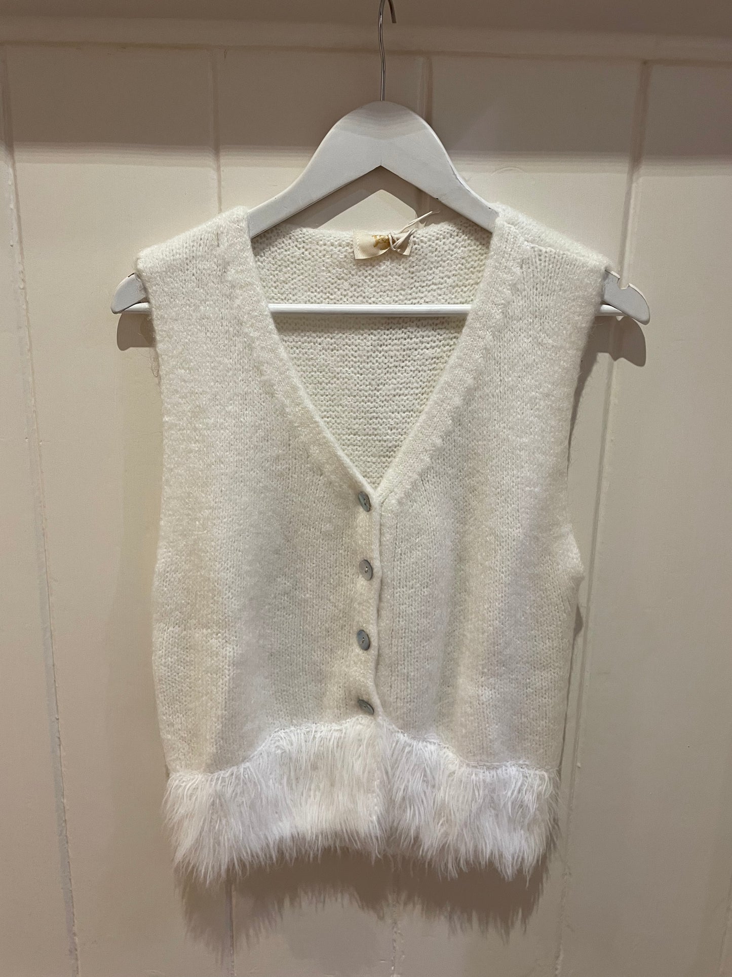 Cream Fur Waistcoat