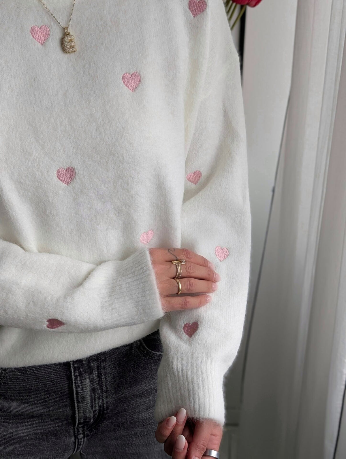 Love Heart Jumper Cream