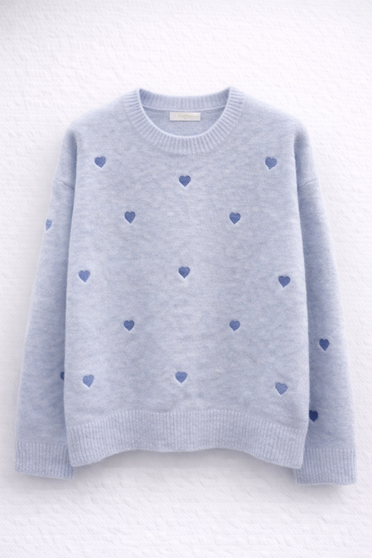 Love Heart Jumper Blue