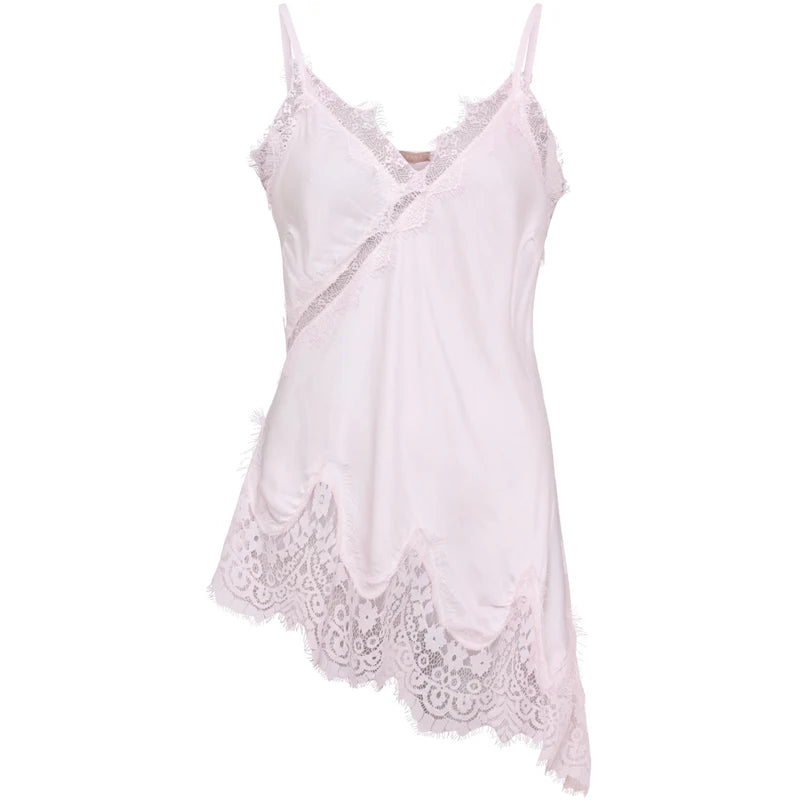 Asymmetric Pink Lace Cami