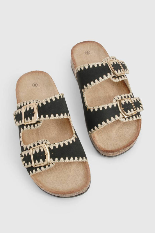 Contrast Stitch Detail Sandal
