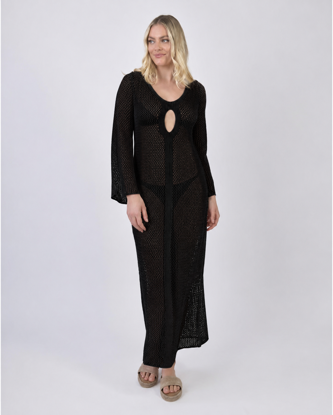 Ble Resort Black Netted Dress
