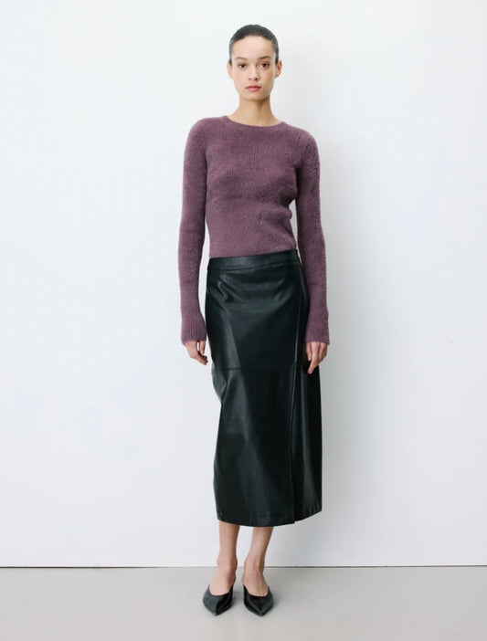 Grace & Mila Black Leather Skirt