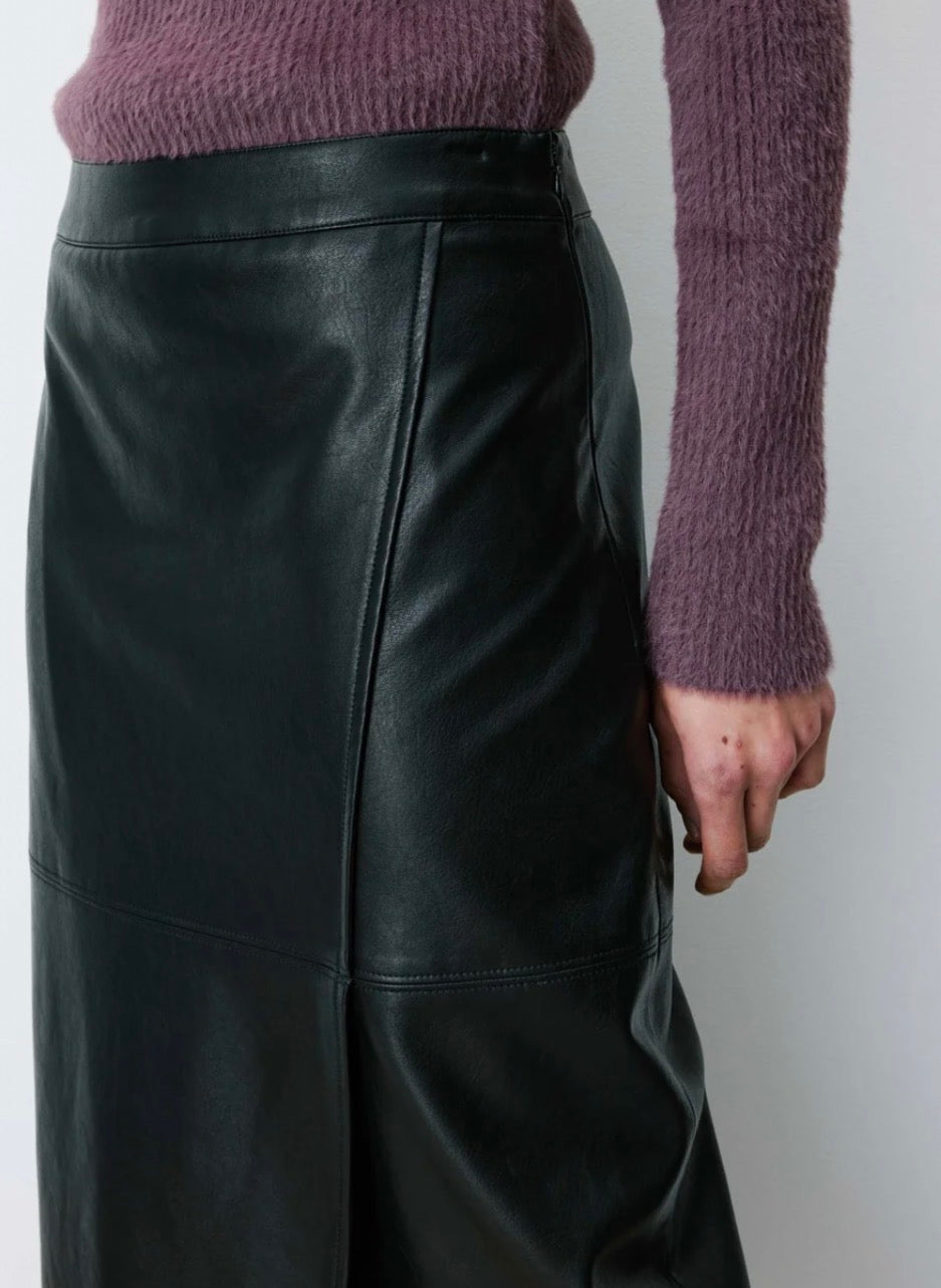 Grace & Mila Salvador Black Leather Skirt