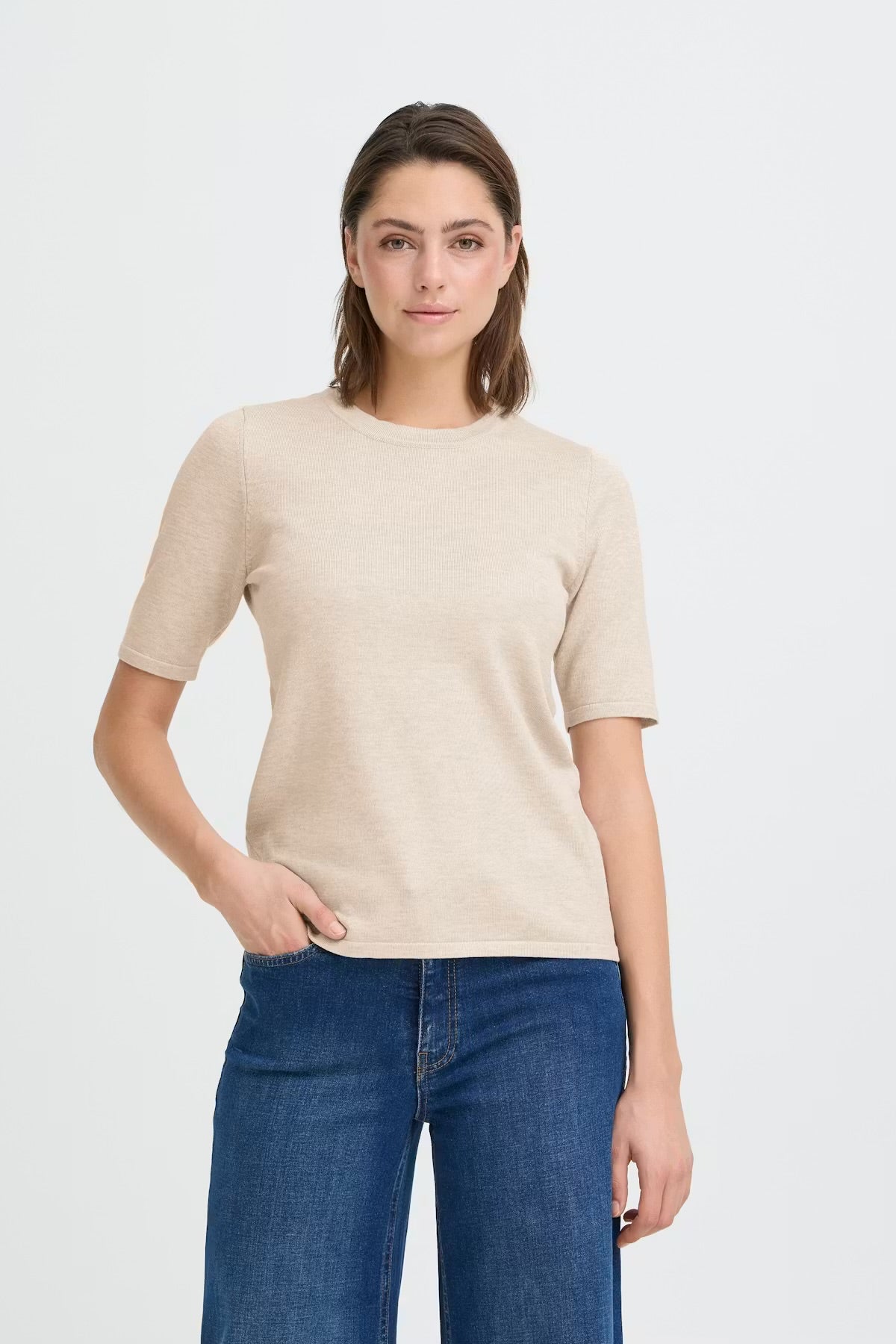 Ichi Ihluls Melange Short Sleeve Jumper