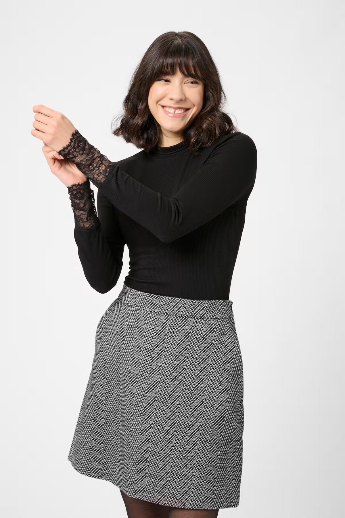 Kaffe Kaomi Black Turtleneck Top