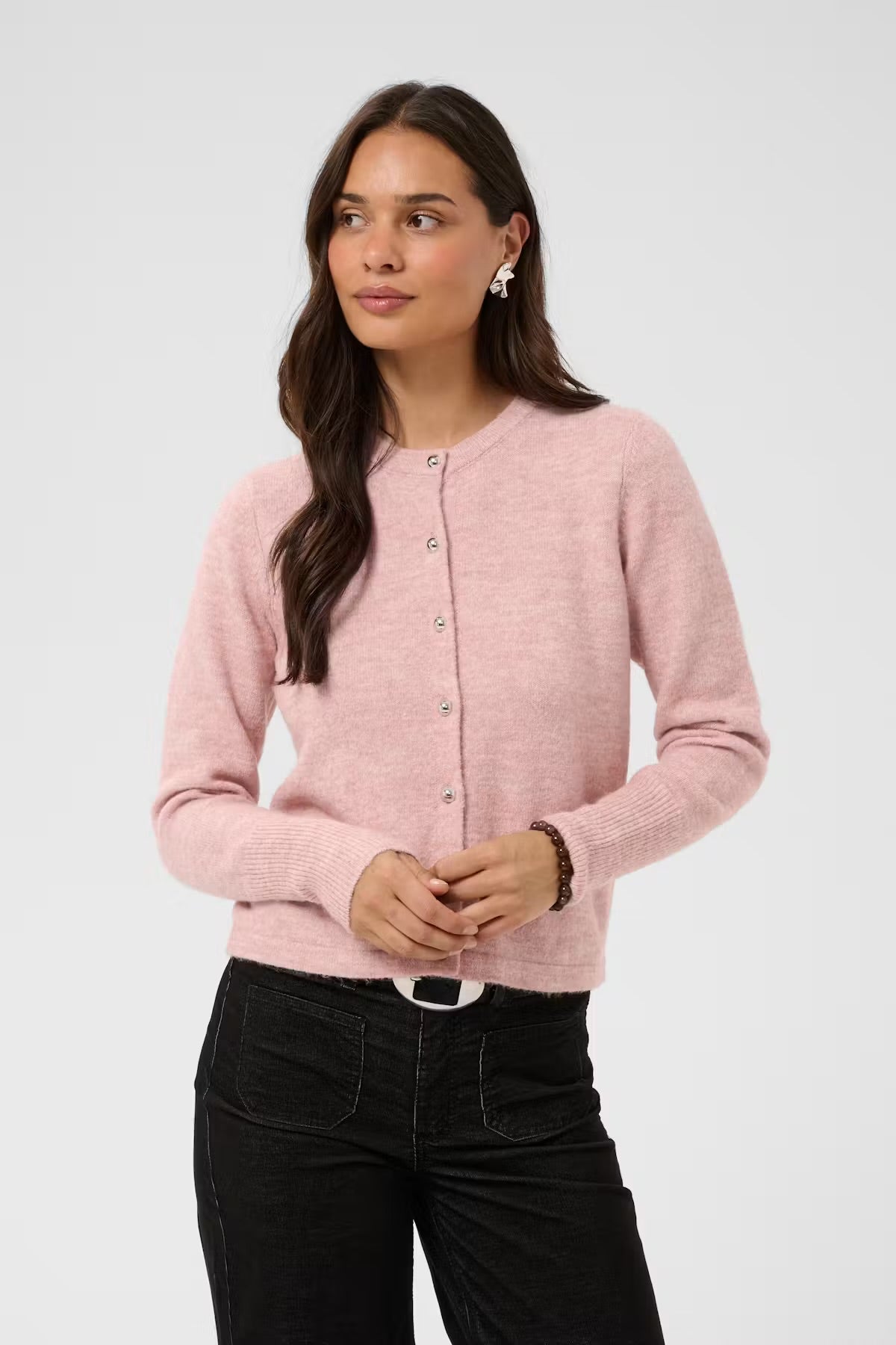 Kaffe Kaniel Pink Knit Cardigan