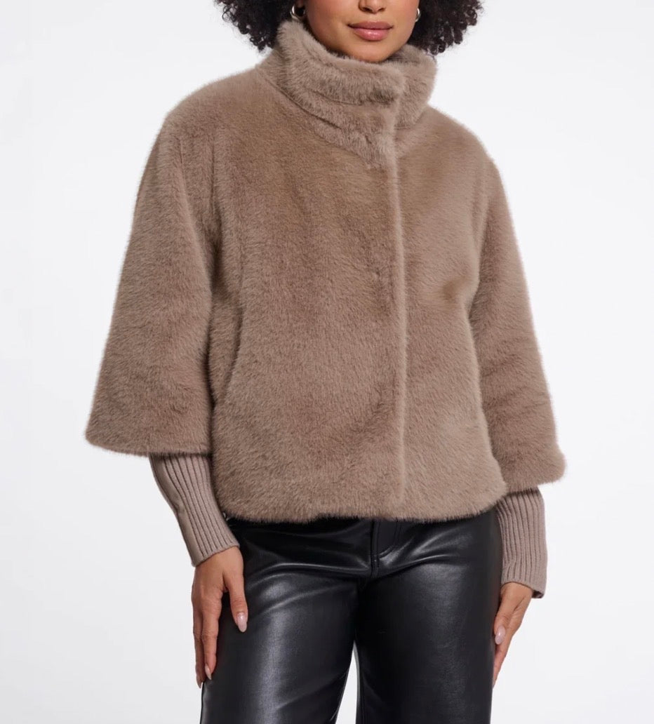 Rino & Pelle Nesrin Faux Fur Jacket Mocha Latte