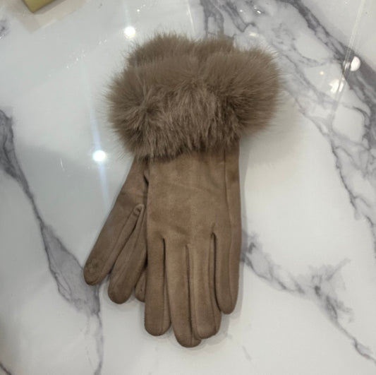 Malissa J Faux Suede Stone Gloves
